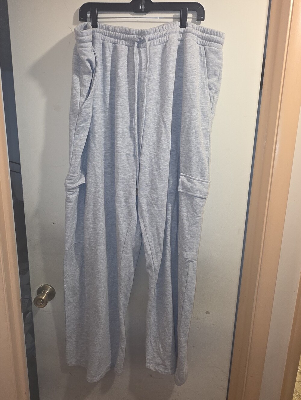 No Boundaries Heather Grey Wide Leg Cargo Sweatpants W 2x